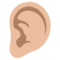 Ear - Medium Light emoji on Emojione
